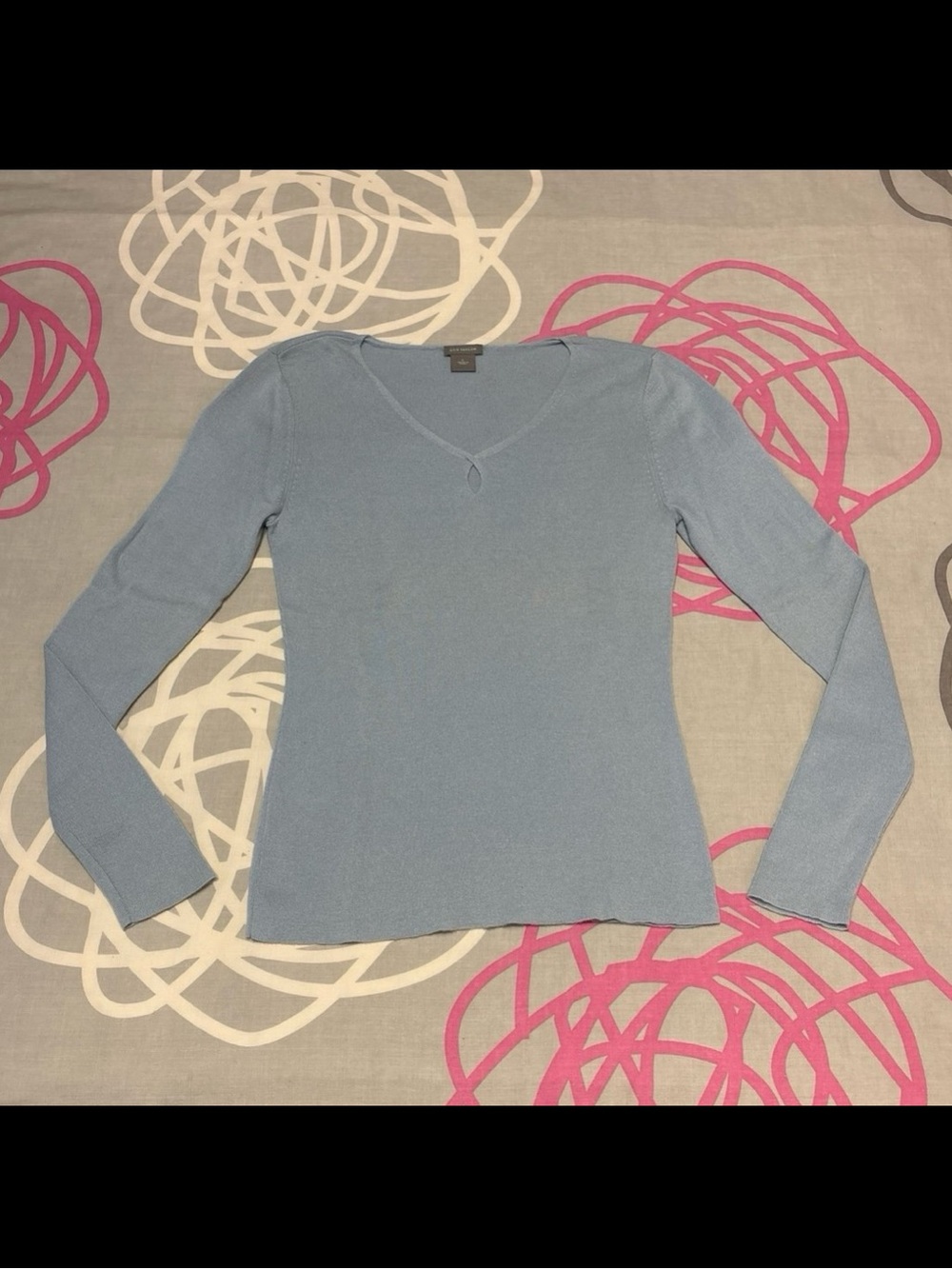 Ann Taylor Light Blue Keyhole Sweater